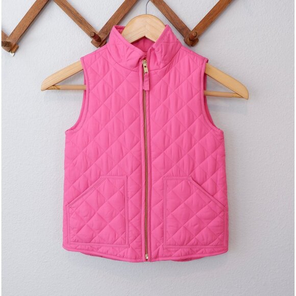 J.Crew Crewcuts Girls Pink Barbiecore Quilted Puffer Vest, size 4-5 - Picture 4 of 9